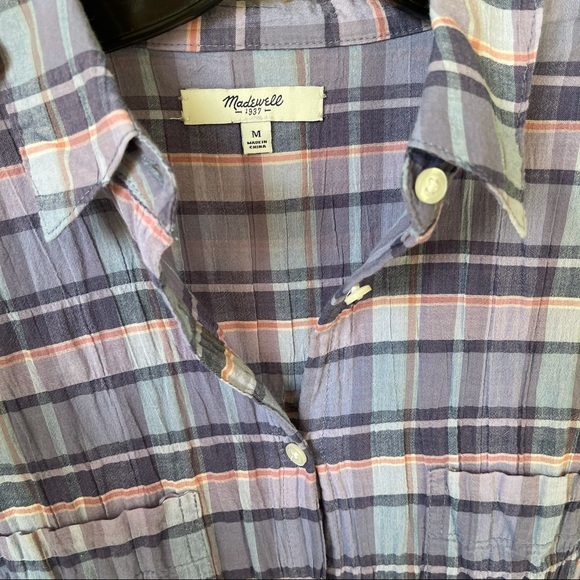 Madewell Oakbrook Plaid Trapeze Button Down‎ Shirt - Picture 10 of 16